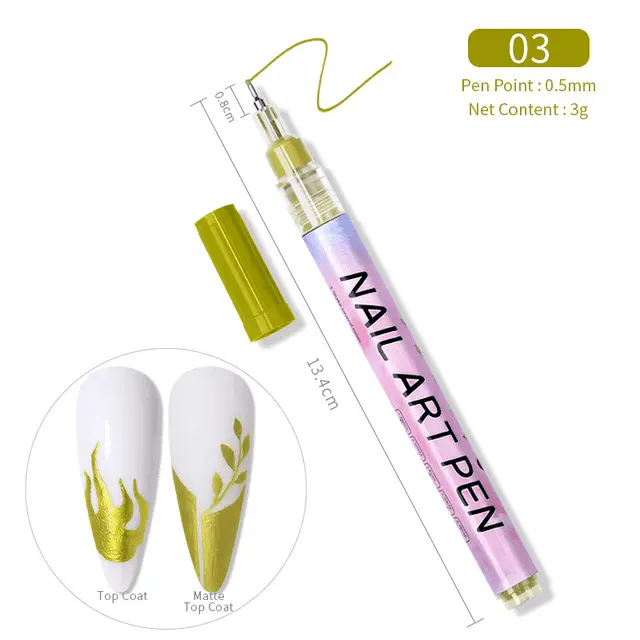 Stilou Pictură Unghii Nail Art Auriu