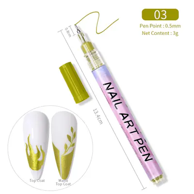 Stilou Pictură Unghii Nail Art Auriu