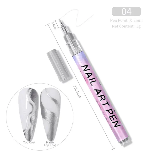 Stilou Pictură Unghii Nail Art Argintiu - MK-A43