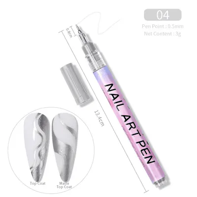 Stilou Pictură Unghii Nail Art Argintiu - MK-A43