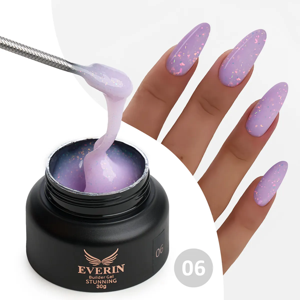 Gel construcție Everin Stunning Paiete Holografice - 06 - STN-02 - Everin