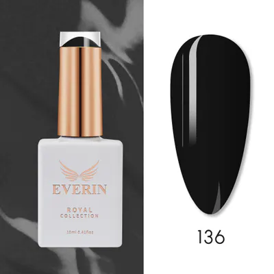 Ojă semipermanentă Everin - Royal Collection 10ml - 137 Negru TPO Free - ERC-136