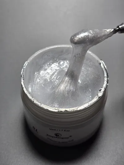 Gel UV Construcție FSM Unicorn 50gr Pearly White 01 | Alb Perlat cu Reflexii Argintii | fsm-romania.ro