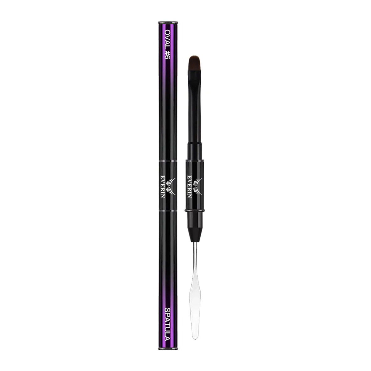 Pensulă Dublă Pro Art Oval 6mm și Spatulă Purple Everin - PAE-4