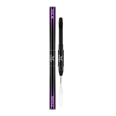 Pensulă Dublă Pro Art Oval 6mm și Spatulă Purple Everin - PAE-4