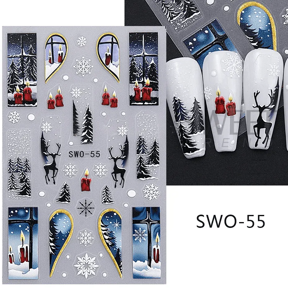 Sticker decor unghii model iarnă/Crăciun SWO-55 - SWO-54