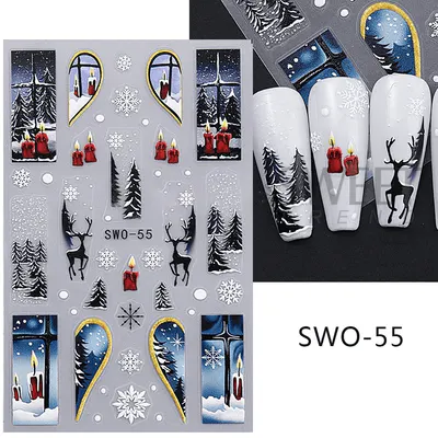 Sticker decor unghii model iarnă/Crăciun SWO-55 - SWO-54