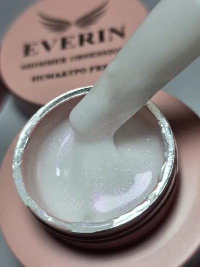 Shimmer Obsession Gel Everin 15gr - Milky White cu Sclipici 02 - SO-02-15