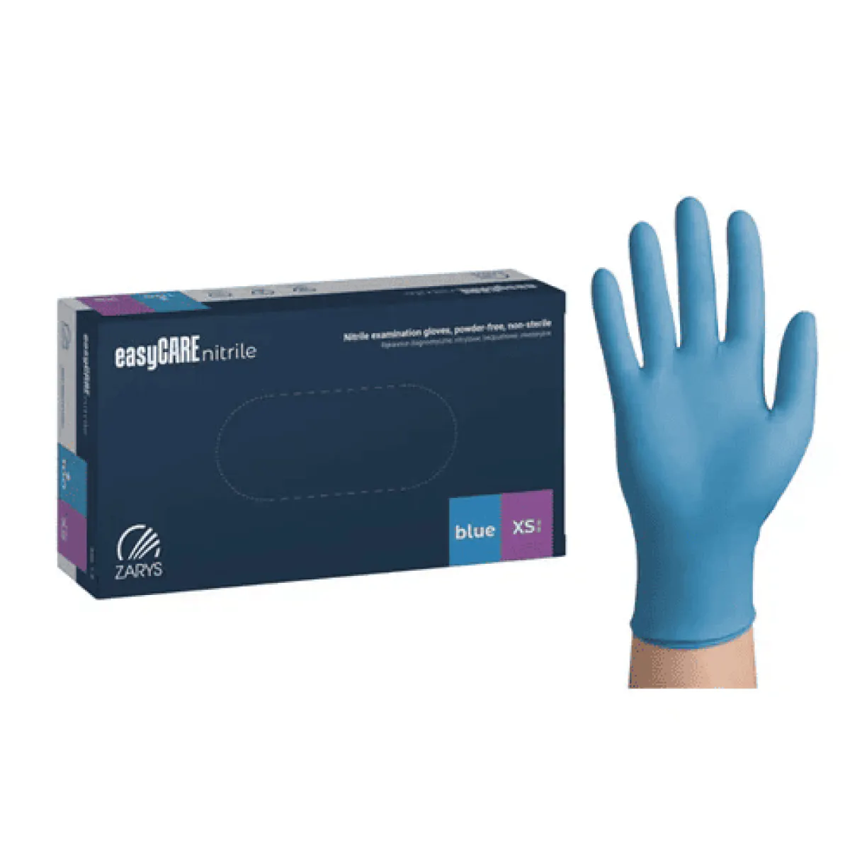 Mănuși nitril nepudrate EasyCare cutie 100 buc. mărime M Albastru - ECA-M