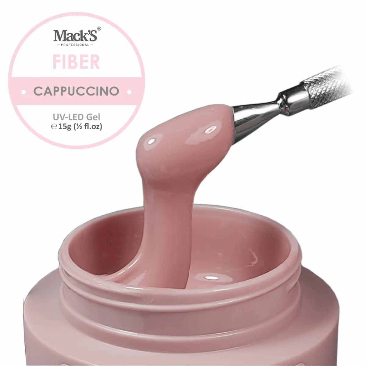 Gel Construcție Fiber Cappuccino 50ml Macks - FB-CPC-50