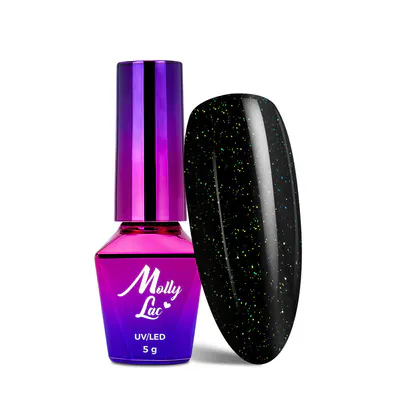 Top Coat cu sclipici Molly Lac Magic Mood Silver Malachite - MM-SM