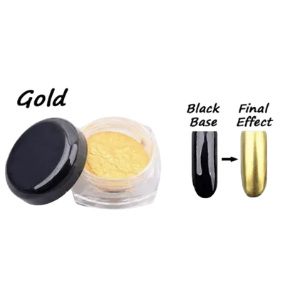 Pigment Oglindă Gold Everin G507-GD pentru Unghii cu Efect Chrome Auriu