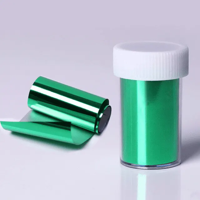 Folie de transfer BP-09 Green 4x100 cm | Decor metalic verde pentru unghii