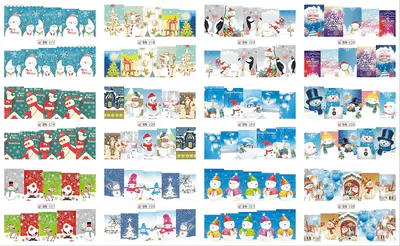 Tatuaj decor unghii modele iarnă/Crăciun 12 in 1 - BN217-BN228 - BN217-BN228