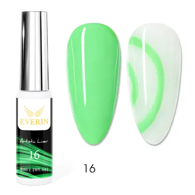 Artistic Liner Gel EVERIN 8ml – 16 | Gel liner verde lime pentru nail art vibrant și contururi precise