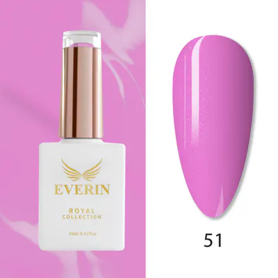 Ojă Semipermanentă Everin Royal Collection 10 ml – 51 Royal Pink Sparkle | Roz cu Sclipici
