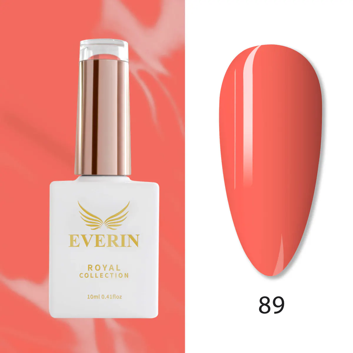 Ojă Semipermanentă Everin Royal Collection 10 ml – 89 Royal Coral | Coral Cald Vibrant