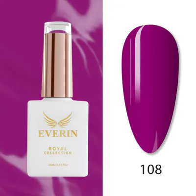 Ojă Semipermanentă Everin Royal Collection 10 ml – 108 Violet Prună | Nuanță Intensă