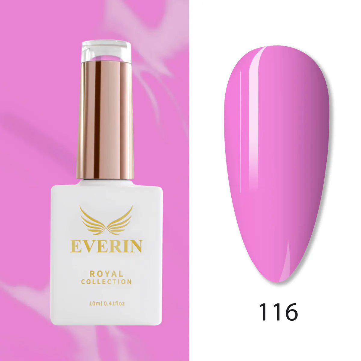 Ojă Semipermanentă Everin Royal Collection 10 ml – 116 Pastel Pink | Roz Pastel Cald