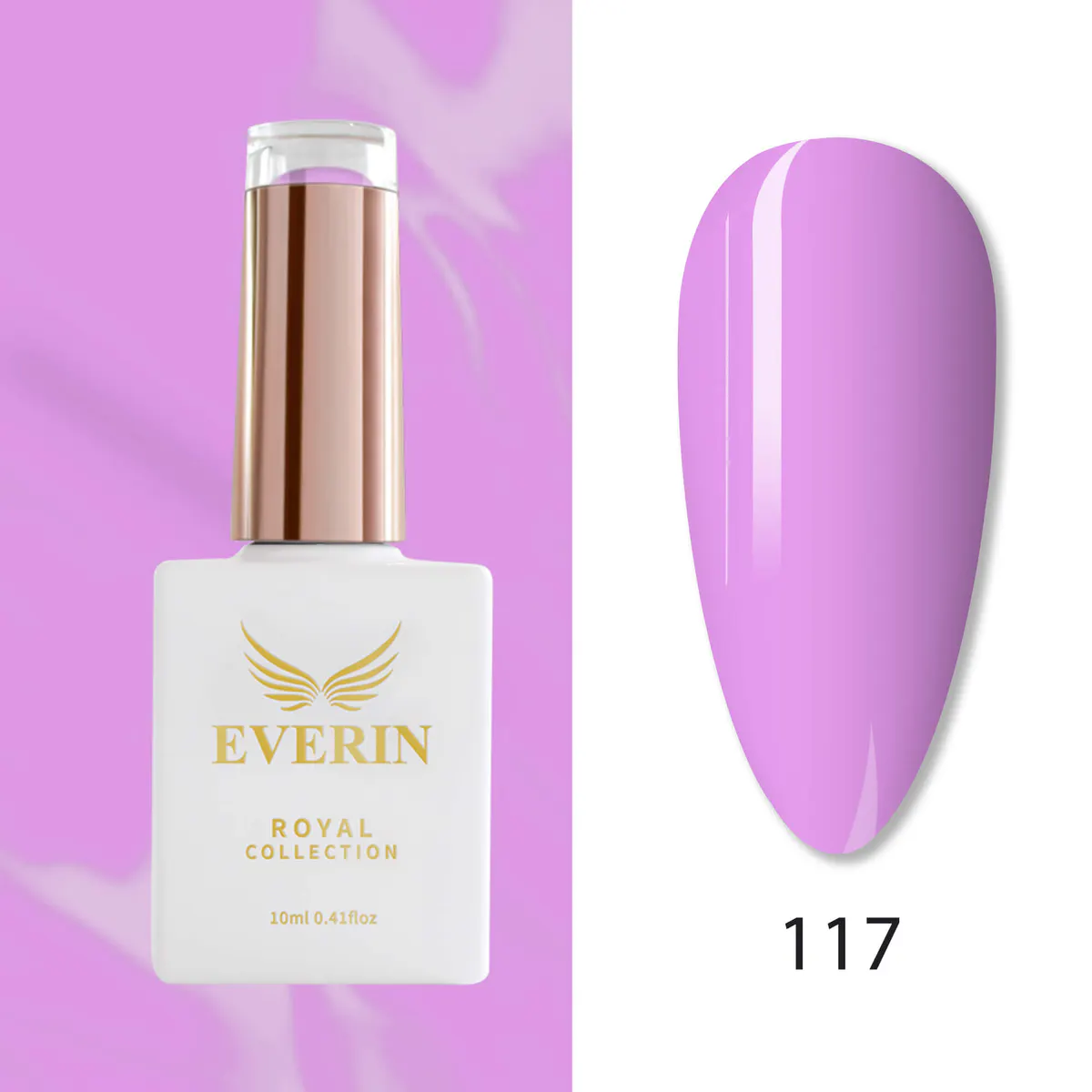 Ojă Semipermanentă Everin Royal Collection 10 ml – 117 Pastel Lilac | Lila Pastel Elegant