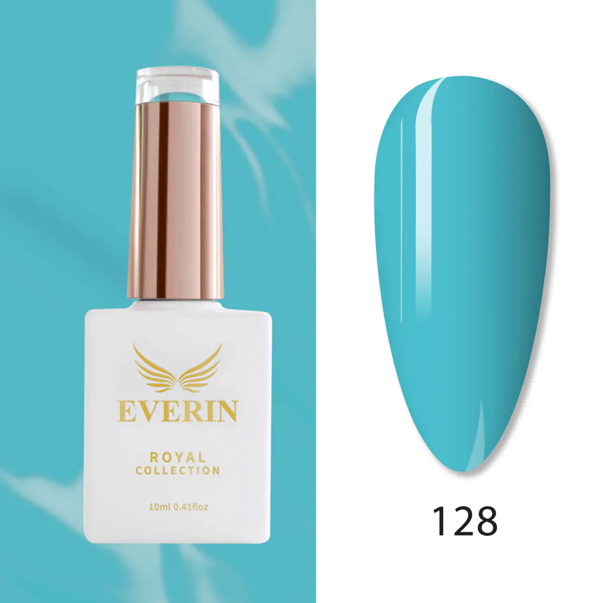 Ojă Semipermanentă Everin Royal Collection 10 ml – 128 Turquoise Blue | Turcoaz-Azuriu Vibrant