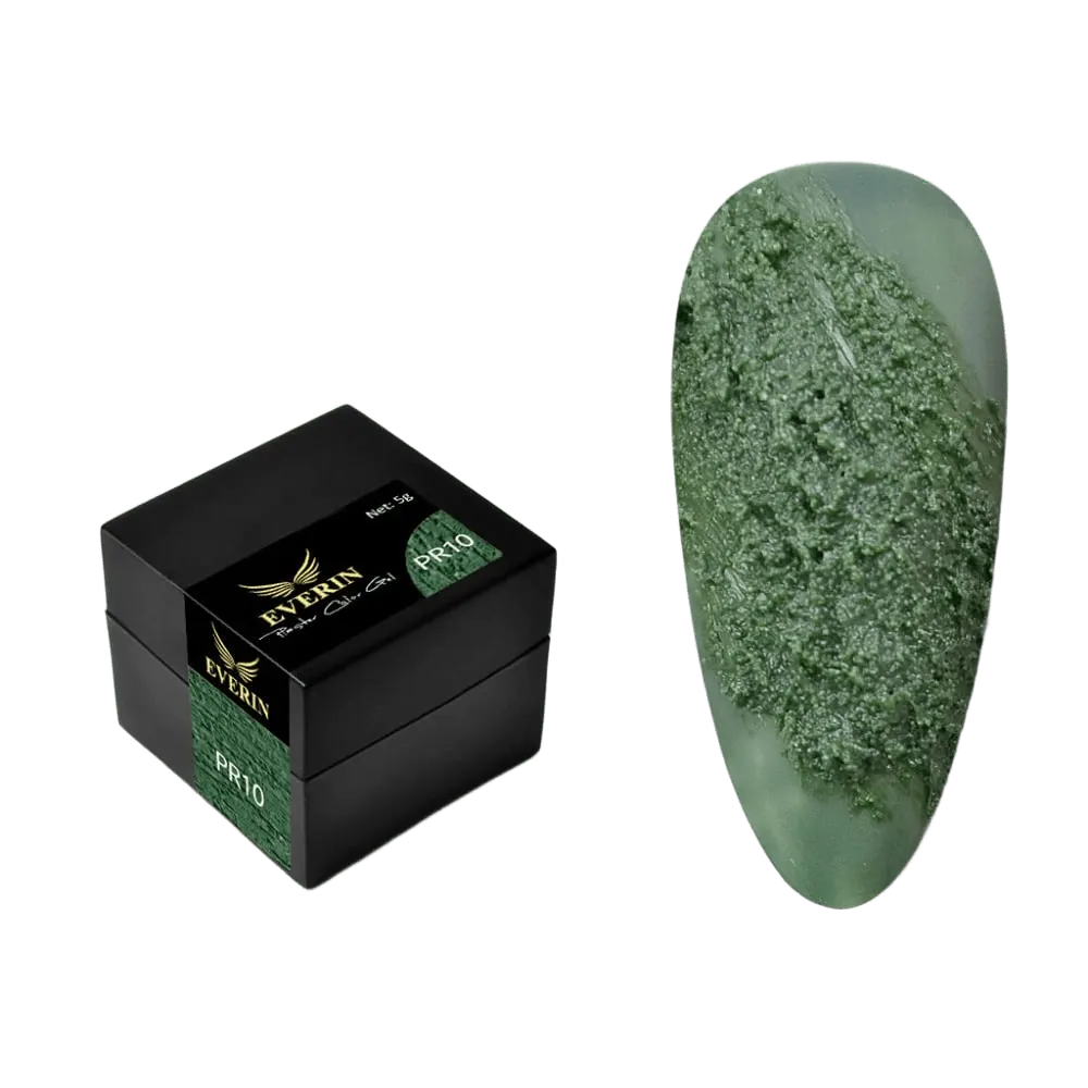 Everin Plaster Color Gel PR10 – Gel color texturat verde smarald, efect beton artistic (5g)