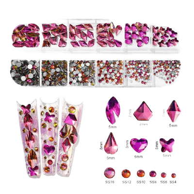 Cristale Decor Unghii Mărimi și Forme Diferite – Nail Art Profesional KK-01