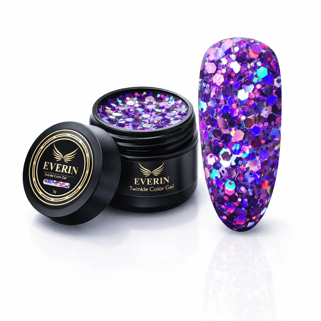 Gel Violet cu Paiete Holografice Everin Twinkle 02 5g