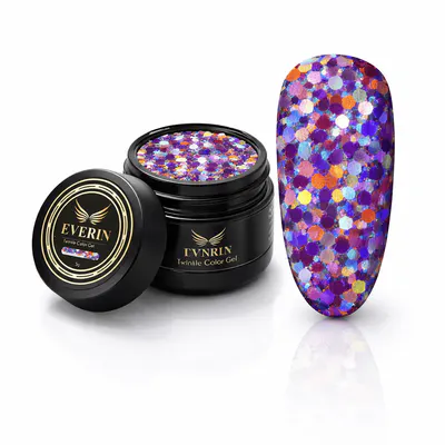 Gel cu Paiete Holografice Mari Everin Twinkle 03 5g