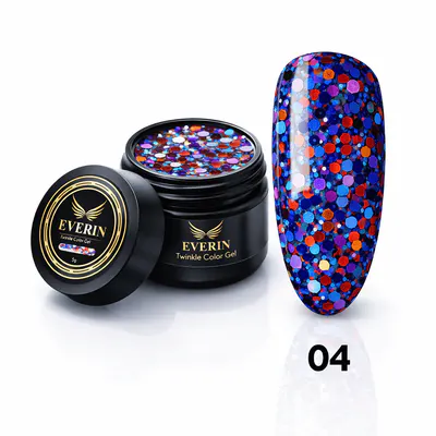 Gel Albastru cu Paiete Holografice Everin Twinkle 04 5g