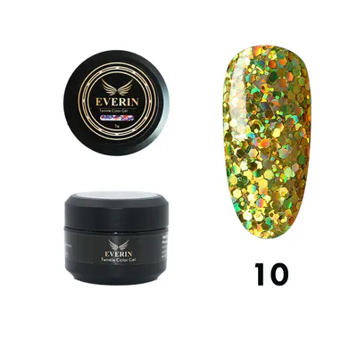 Gel Verde-Auriu cu Paiete Holografice Everin Twinkle 10 5g