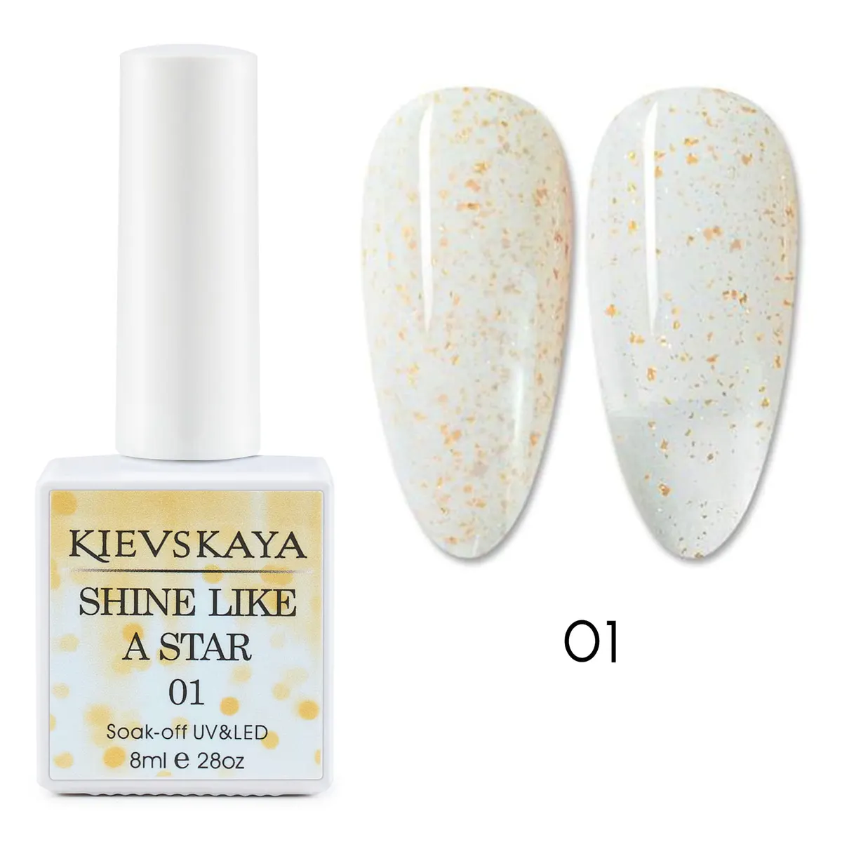 Ojă semipermanentă KIEVSKAYA Shine Like a Star - 01 - SLAS-01