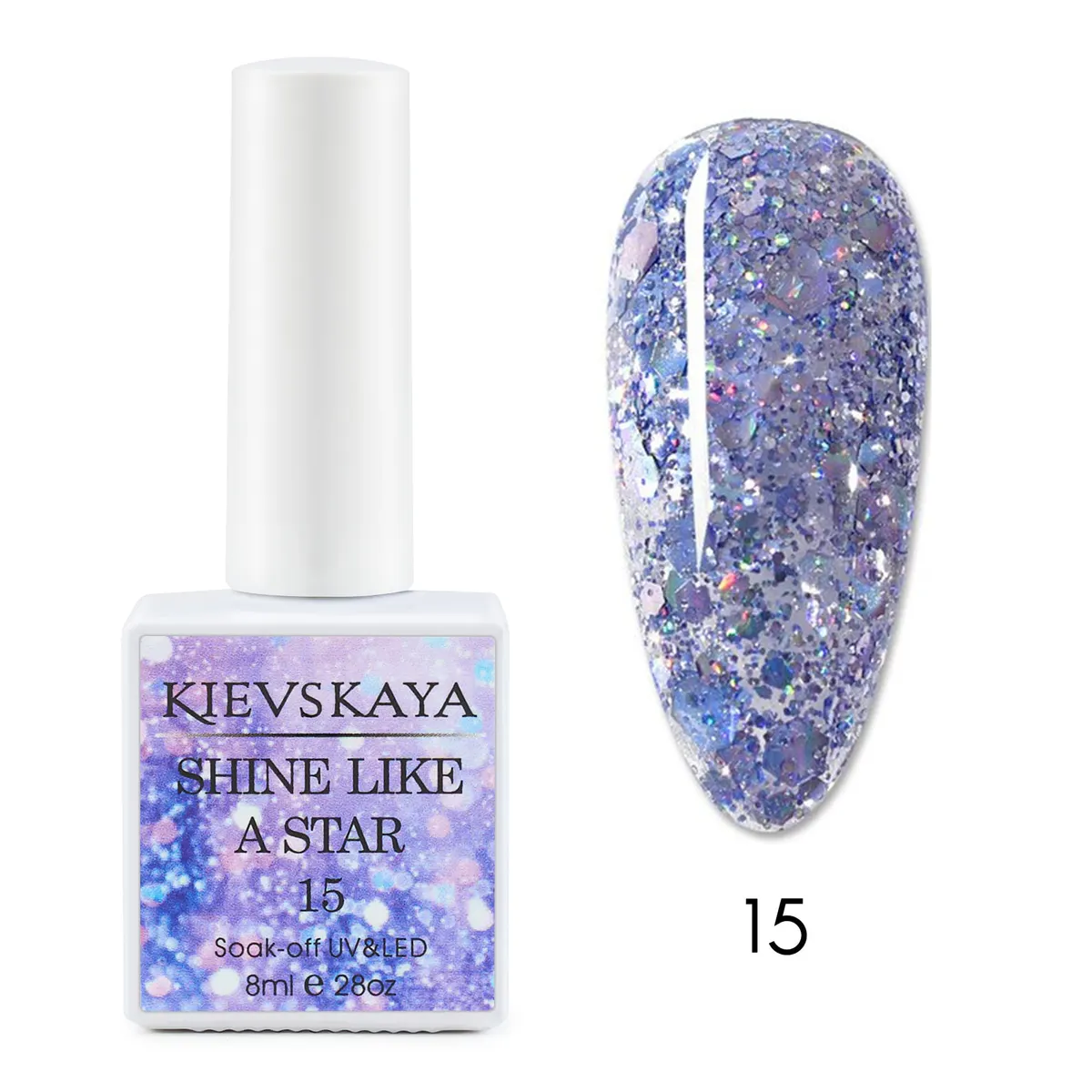 Ojă semipermanentă KIEVSKAYA Shine Like a Star - 15 - SLAS-15