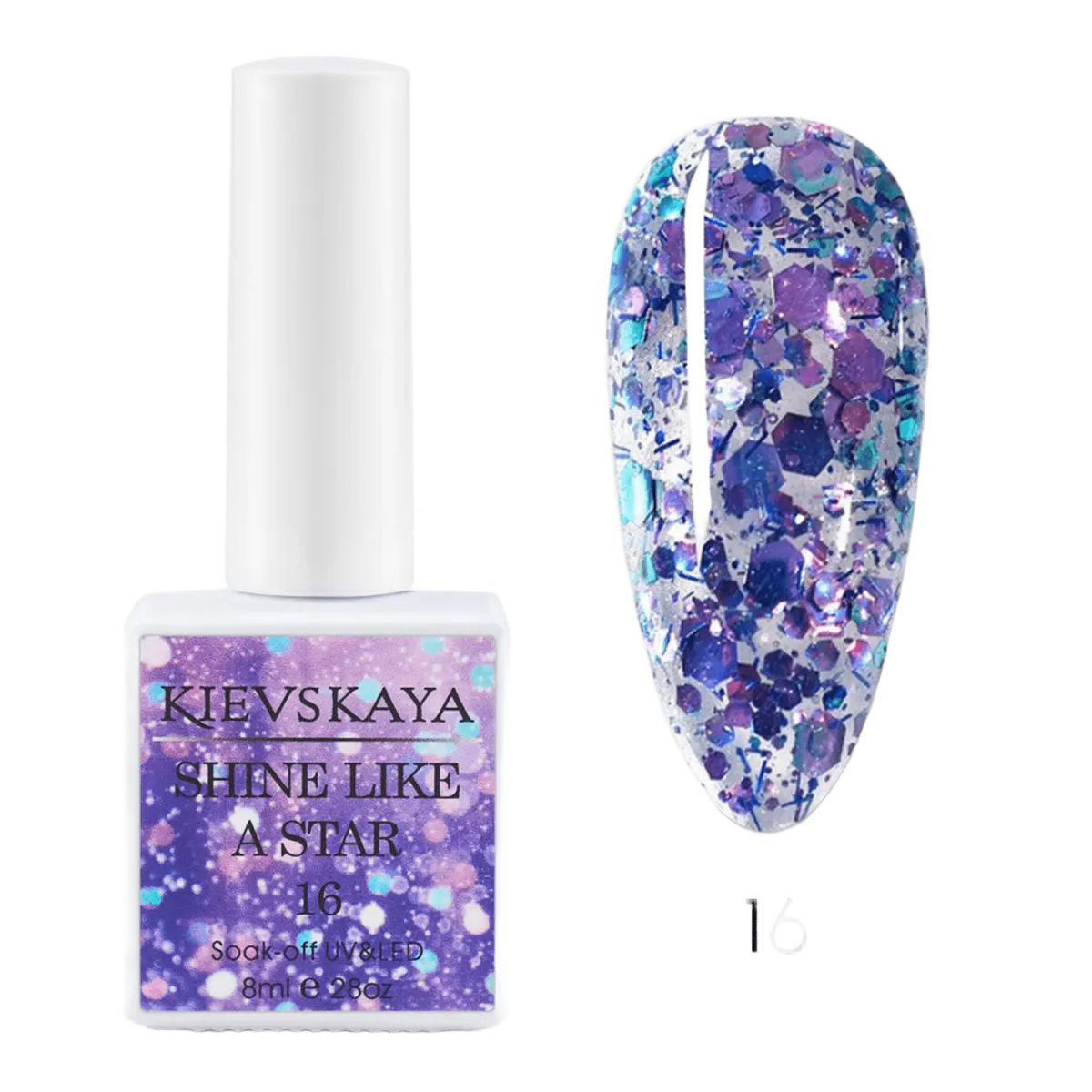 Ojă semipermanentă KIEVSKAYA Shine Like a Star - 16 - SLAS-16
