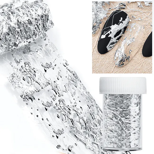 Foiță Decor Unghii Silver Q002 | Nail Art Metalic Premium