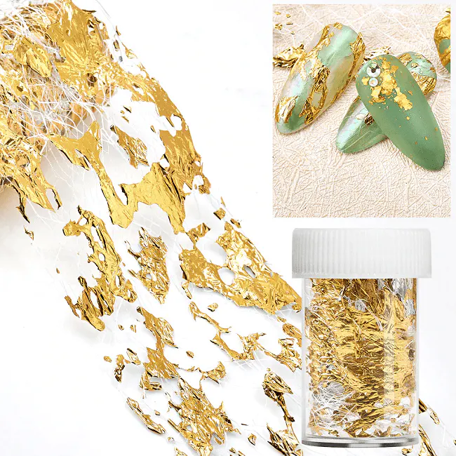 Foiță Decor Unghii Gold Q003 | Efect Metalic Luxury