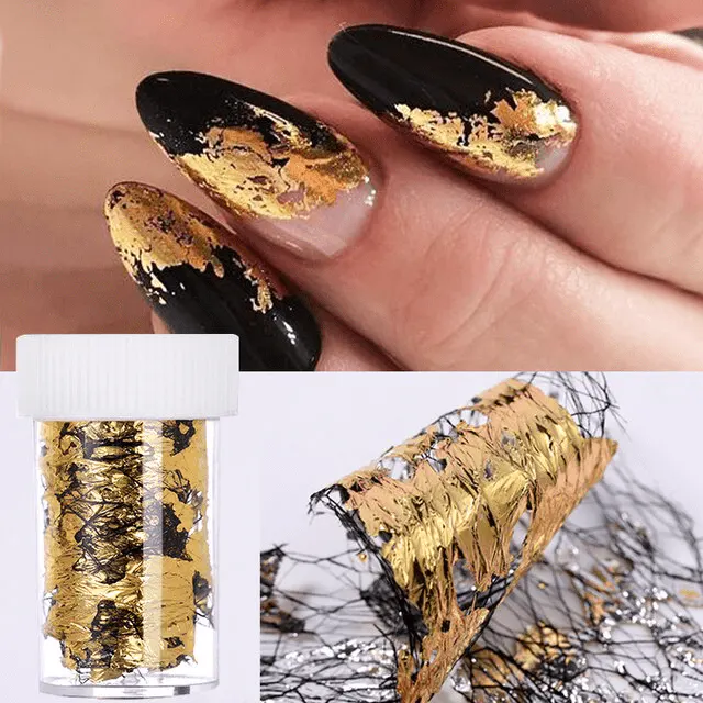 Foiță Decor Unghii Black Gold Q004 | Efect Luxury Abstract