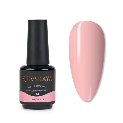 Color Rubber Base Kievskaya Nr. 14 15ml | Bază rubber color roz piersică natural