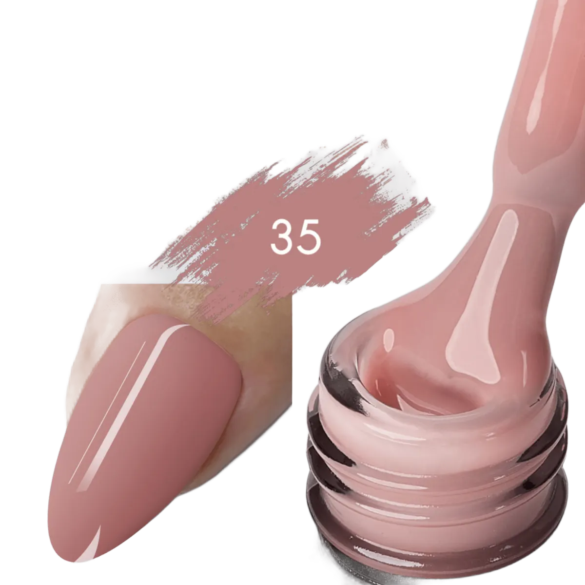Color Rubber Base Kievskaya Nr. 35 15ml | Bază rubber color nude roz călduros