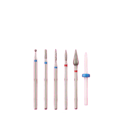 Set 6 Capete de Freză Pink R10 – Bituri Diamant & Ceramic pentru Manichiură și Pedichiură