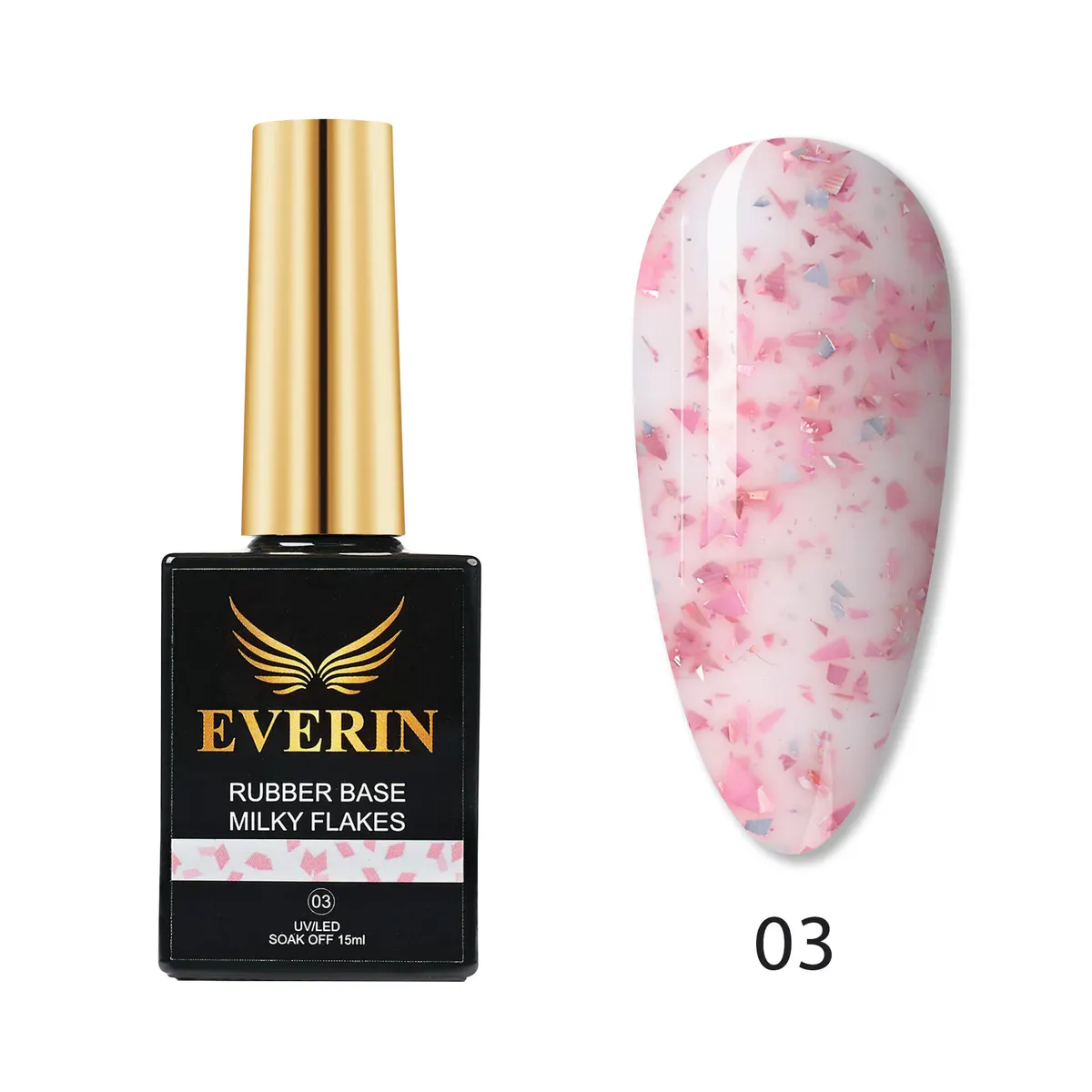 Rubber Cover Base Everin 15ml - MILKY FLAKES 03 - MF-03