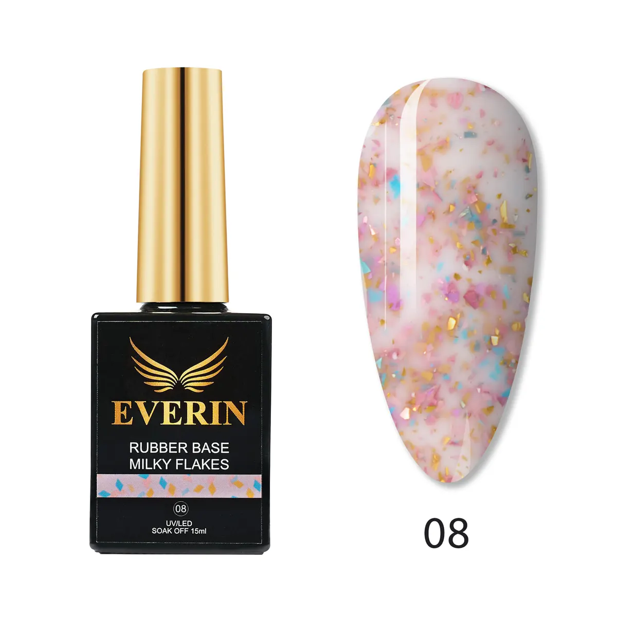 Rubber Cover Base Everin 15ml - MILKY FLAKES 08 - MF-08