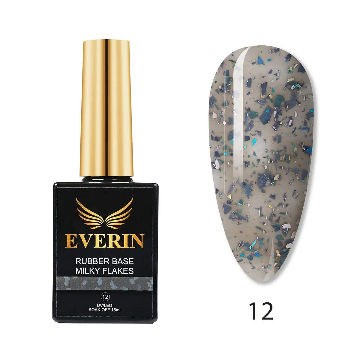 Rubber Cover Base Everin 15ml - MILKY FLAKES 12 - MF-12