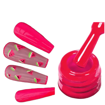 Neon Rubber Base Everin 15ml 01 - Bază Rubber Coral Neon