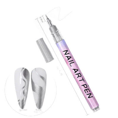 Stilou Pictură Unghii Nail Art Argintiu - MK-A43 - EVERIN