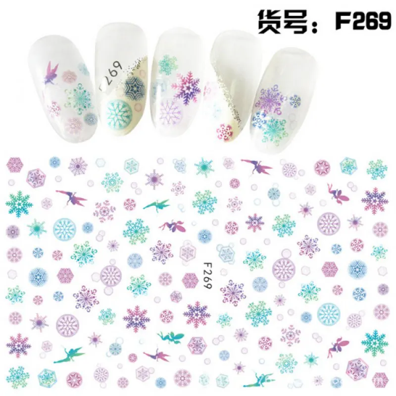 Sticker decor unghii 3D model iarnă/Crăciun F269 - F268 - EVERIN