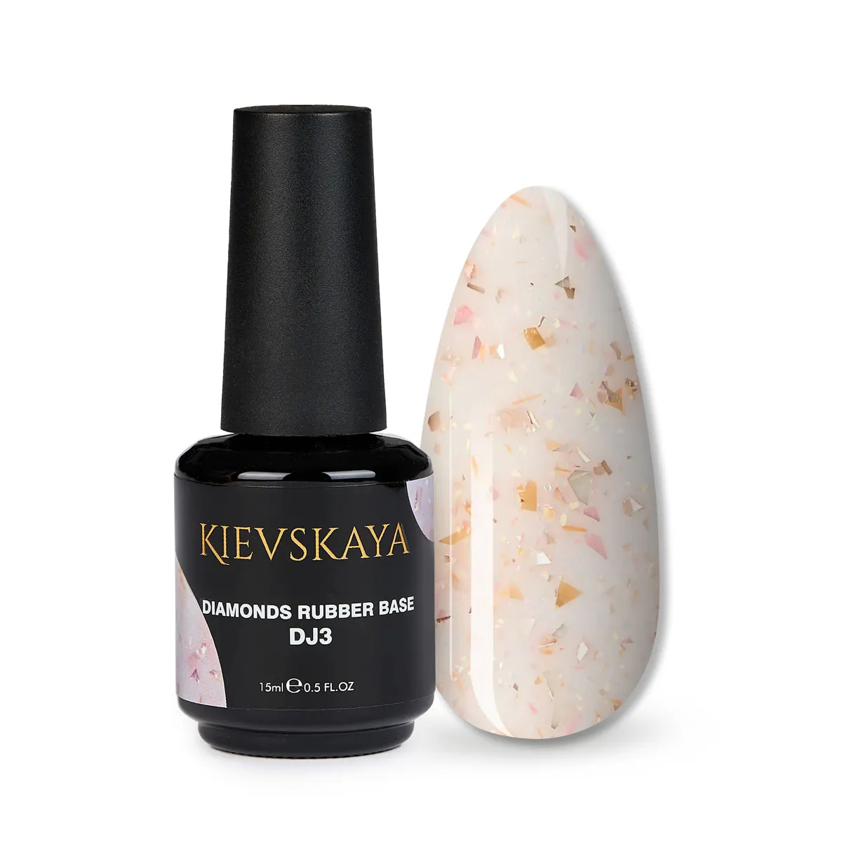Diamonds Rubber Base Kievskaya Nr. 03 15ml | Bază rubber color cu particule pastel