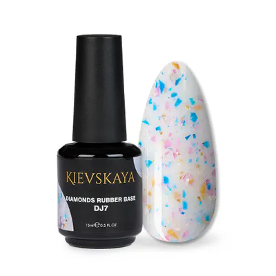 Diamonds Rubber Base Kievskaya Nr. 07 15ml | Bază rubber color cu particule albastre