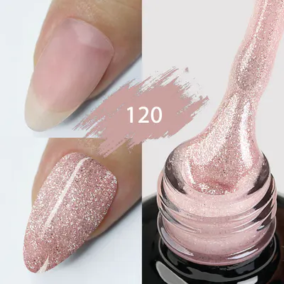 Color Rubber Base Kievskaya Nr. 120 15ml | Bază rubber color roz cu glitter fin