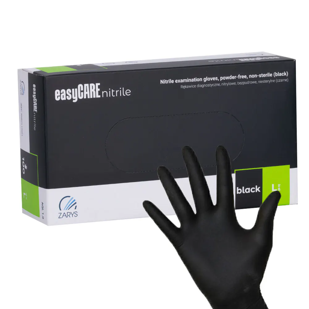 Mănuși Nitril Nepudrate EasyCare 100 Buc Mărime L Negru - Everin